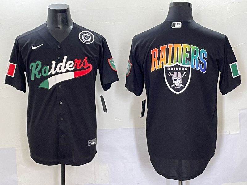 Men 2025 Oakland Raiders Blank Black Joint Name Nike Limited NFL Jersey style 7038